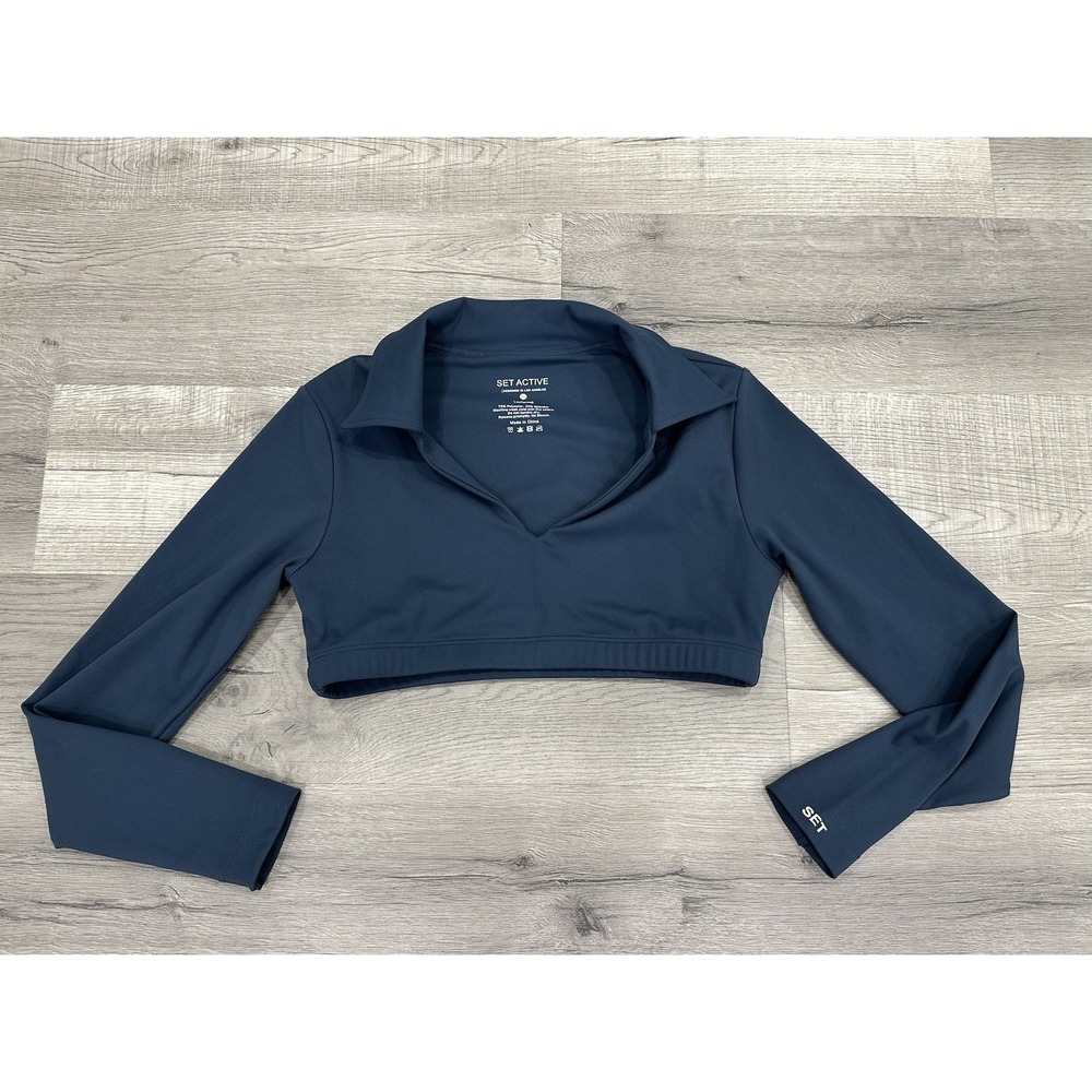 Set Active Womans Long Sleeve Crop deep blue Designed In Los Angeles‎ Luxform XL
